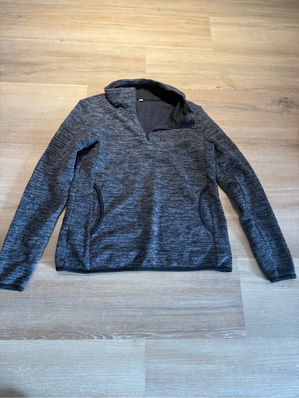 Heathered Quarter-Zip Pullover Sweater - Gray